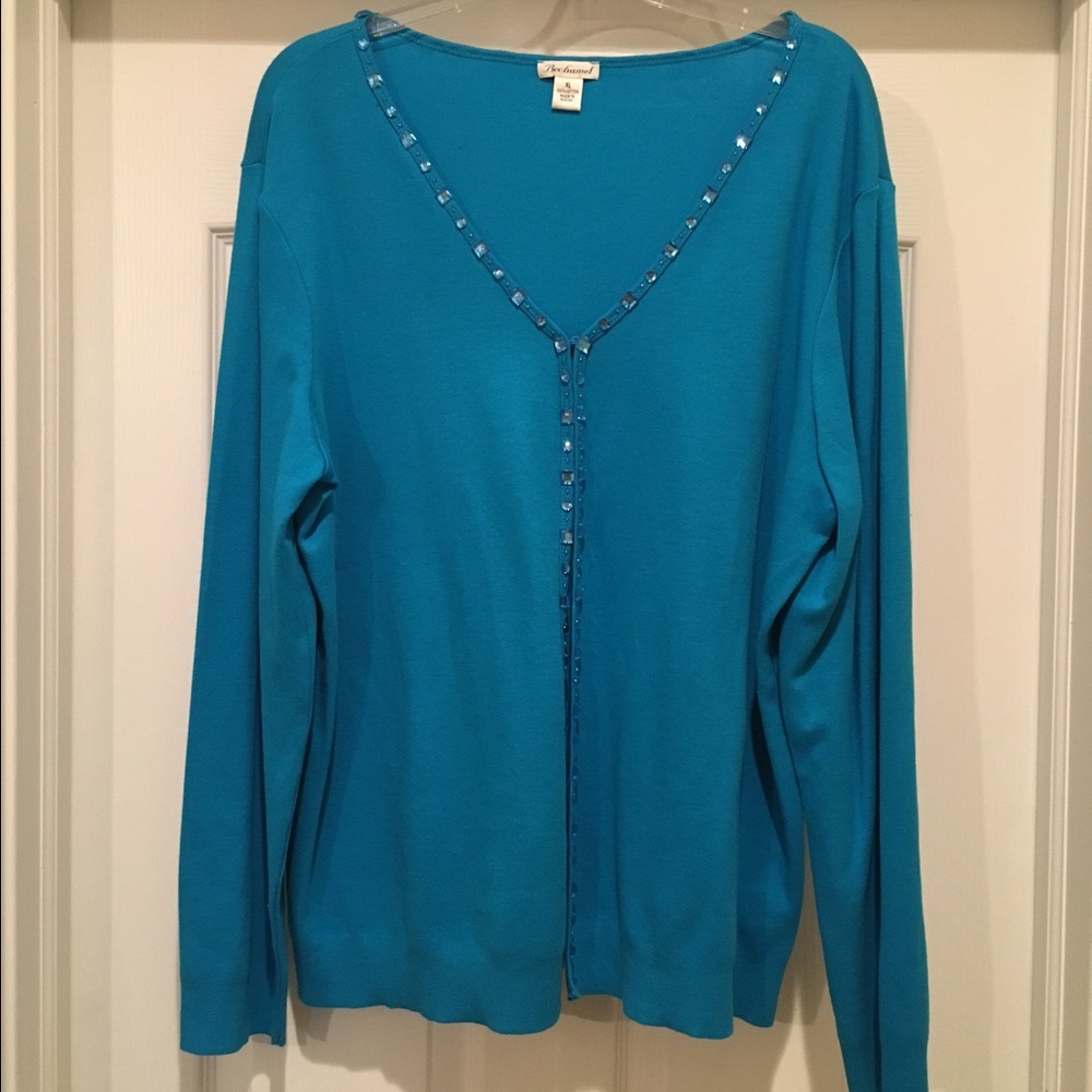 Teal cardigan